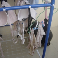ส่องราวตากผ้า สาวขายแว่นชุดขาว [หลายรูป]